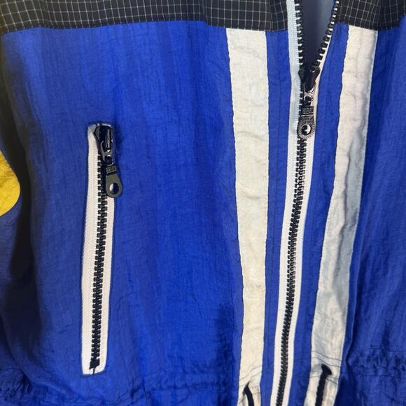Vtg 80s Active Frontier Womens Petite L Windbreaker Jacket Nylon Colorblock - Picture 3 of 11